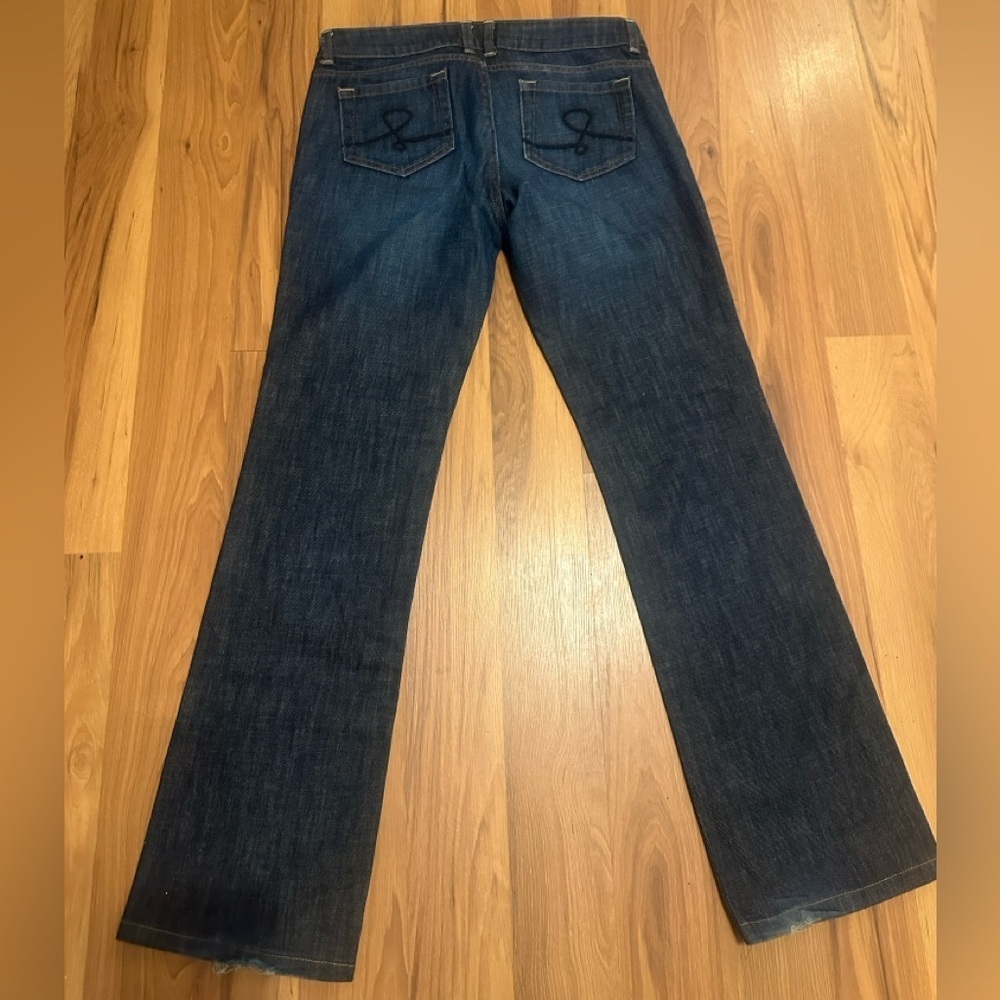 Lilly Pulitzer Dark Palm Beach Fit Blue Straight Leg Jeans Sz 8